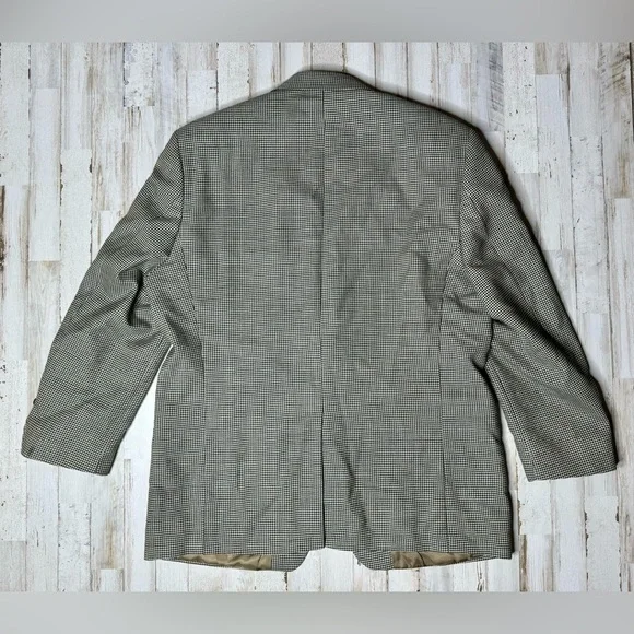 Ralph Lauren Mens Blazer 46R Green Wool Sport Houndstooth - Picture 6 of 12